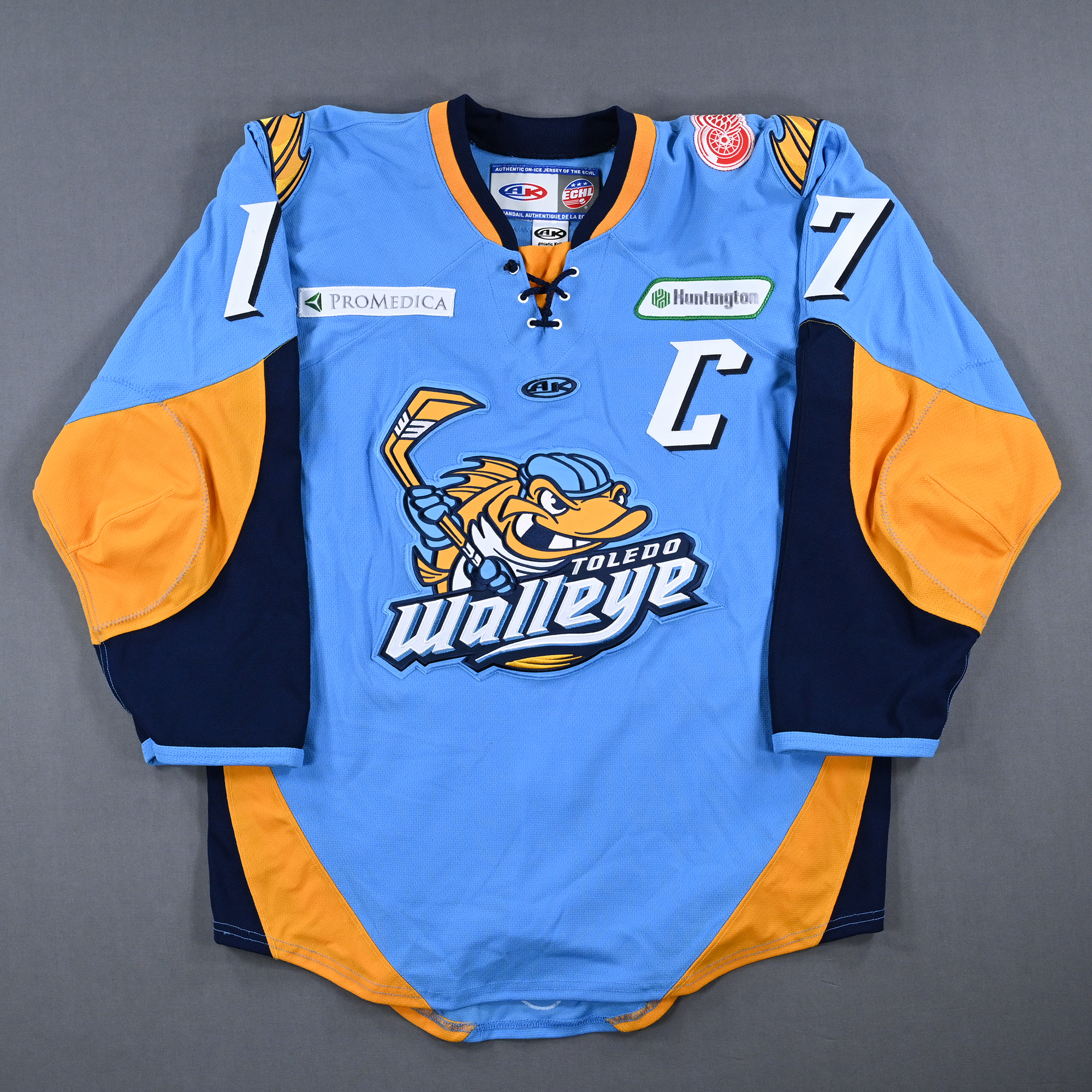 Lot Detail - T.J. Hensick - Toledo Walleye - Game-Worn Blue