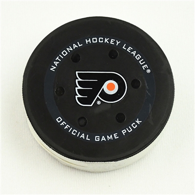 Tomas Hertl - San Jose Sharks - Goal Puck - January 8, 2022 vs. Philadelphia Flyers (Flyers Logo) - 1st Goal of Hat Trick 