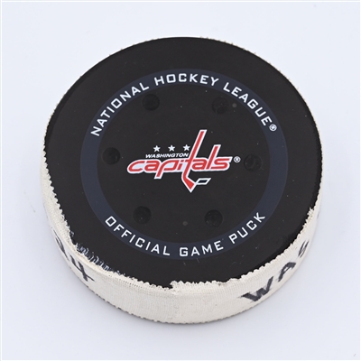 Roope Hintz - Dallas Stars - Goal Puck - March 20, 2022 vs. Washington Capitals (Capitals Logo)  - 2021-22 NHL Season