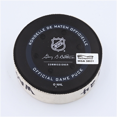 Roope Hintz - Dallas Stars - Goal Puck - March 20, 2022 vs. Washington Capitals (Capitals Logo)  - 2021-22 NHL Season