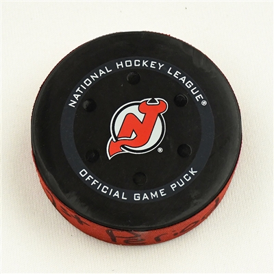 Nico Hischier - New Jersey Devils - Goal Puck - January 19, 2022 vs. Arizona Coyotes (Devils Logo) 