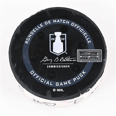 Jonathan Huberdeau - Florida Panthers - Goal Puck - May 7, 2022 vs. Washington Capitals (Capitals Logo) - 2022 Stanley Cup Playoffs - Round 1, Game 3