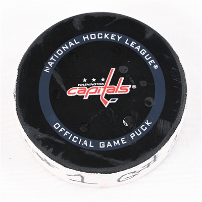 Jonathan Huberdeau - Florida Panthers - Goal Puck - May 7, 2022 vs. Washington Capitals (Capitals Logo) - 2022 Stanley Cup Playoffs - Round 1, Game 3