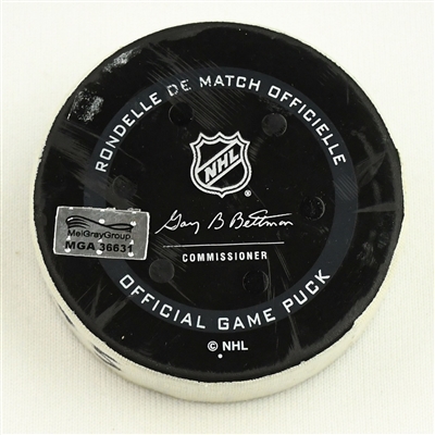 Tanner Jeannot - Nashville Predators - Goal Puck - January 20, 2022 vs. Winnipeg Jets (Predators Logo) 