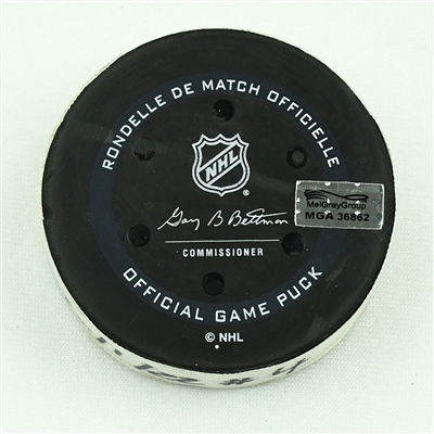 Tanner Jeannot - Nashville Predators - Goal Puck - February 1, 2022 vs. Vancouver Canucks (Predators Logo)