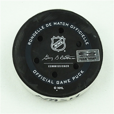 Ryan Johansen - Nashville Predators - Goal Puck - January 1, 2022 vs. Chicago Blackhawks (Predators Logo)