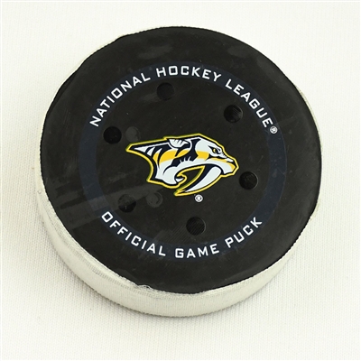 Ryan Johansen - Nashville Predators - Goal Puck - March 12 2022 vs. St. Louis Blues (Predators Logo) 