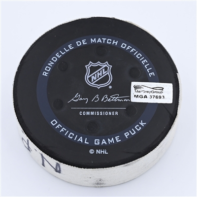 Roman Josi - Nashville Predators - Goal Puck - April 16, 2022 vs. Chicago Blackhawks (Predators Logo) - 2021-22 NHL Season