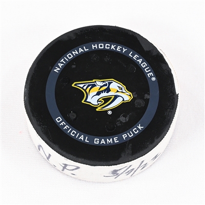 Roman Josi - Nashville Predators - Goal Puck - May 7, 2022 vs. Colorado Avalanche (Predators Logo) - 2022 Stanley Cup Playoffs - Round 1, Game 3
