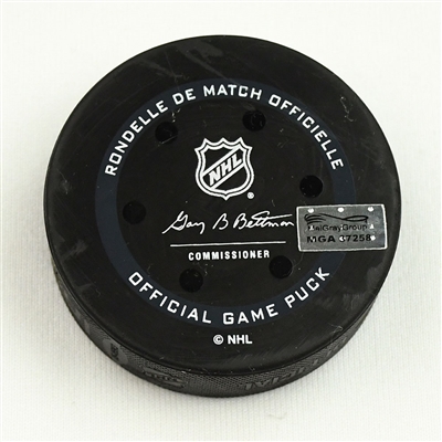 Kirill Kaprizov - Minnesota Wild - Goal Puck - March 11, 2022 vs. Columbus Blue Jackets (Blue Jackets Logo) 
