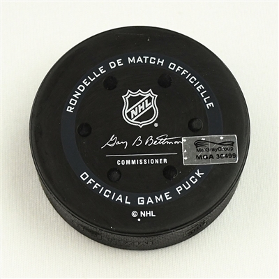 Alex Killorn - Tampa Bay Lightning - Goal Puck - January 4, 2022 vs. Columbus Blue Jackets (Blue Jackets Logo) 