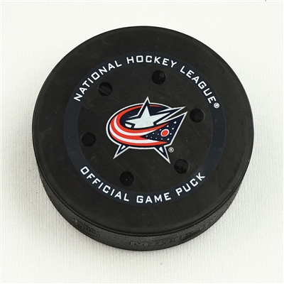 Alex Killorn - Tampa Bay Lightning - Goal Puck - January 4, 2022 vs. Columbus Blue Jackets (Blue Jackets Logo) 