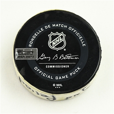 Chris Kreider - New York Rangers - Goal Puck - March 4, 2021 vs. New Jersey Devils (Devils Logo) - 1st Goal of Hat Trick 