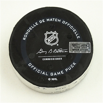 Karson Kuhlman - Seattle Kraken - Goal Puck - April 3, 2022 vs. Dallas Stars (Kraken Inaugural Season Logo) 