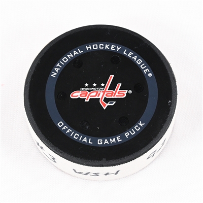 Evgeny Kuznetsov - Washington Capitals - Goal Puck - May 9, 2022 vs. Florida Panthers (Capitals Logo) - 2022 Stanley Cup Playoffs - Round 1, Game 4