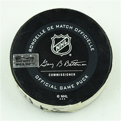 Alexis Lafreniere - New York Rangers - Goal Puck - March 4, 2021 vs. New Jersey Devils (Devils Logo)