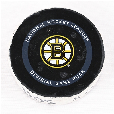 Curtis Lazar - Boston Bruins - Goal Puck - May 12, 2022 vs. Carolina Hurricanes (Bruins Logo) - 2022 Stanley Cup Playoffs - Round 1, Game 6