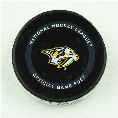 Anton Lundell - Florida Panthers - Goal Puck - April 9, 2022 vs. Nashville Predators (Predators Logo)