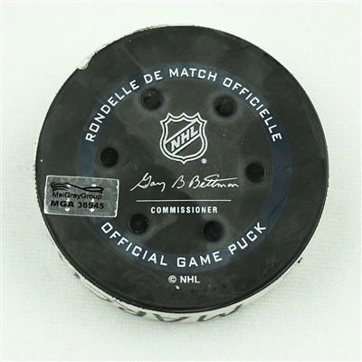 Brad Marchand - Boston Bruins - Goal Puck - January 15, 2022 vs. Nashville Predators (Bruins Logo)