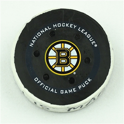 Brad Marchand - Boston Bruins - Goal Puck - January 15, 2022 vs. Nashville Predators (Bruins Logo)