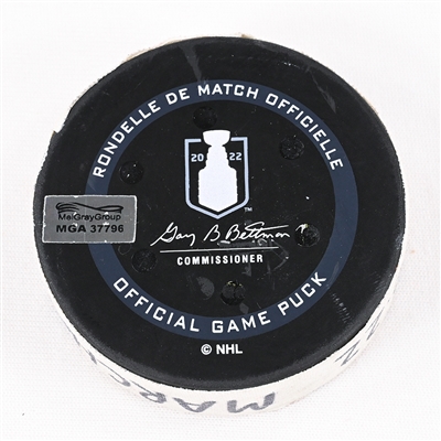 Brad Marchand - Boston Bruins - Goal Puck - May 12, 2022 vs. Carolina Hurricanes (Bruins Logo) - 2022 Stanley Cup Playoffs - Round 1, Game 6