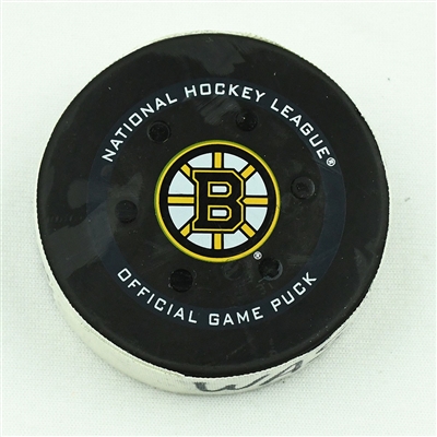Charlie McAvoy - Boston Bruins - Goal Puck - January 20, 2022 vs. Washington Capitals (Bruins Logo)