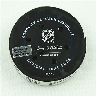 Jacob Middleton - San Jose Sharks - Goal Puck - November 30, 2021 vs. New Jersey Devils (Devils Logo)