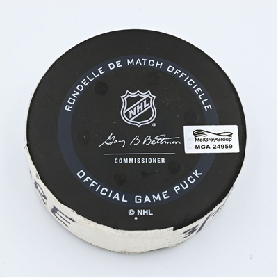 Trevor Moore - Los Angeles Kings - Goal Puck - March 7, 2022 vs Boston Bruins (Boston Bruins logo) - 2021-22 NHL Season