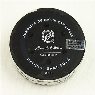Brock Nelson - New York Islanders - Goal Puck - February 22, 2022 vs. Seattle Kraken (Kraken Inaugural Season Logo) 
