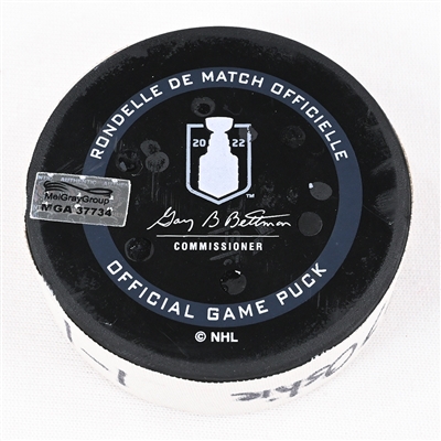 T.J. Oshie - Washington Capitals - Goal Puck - May 7, 2022 vs. Florida Panthers (Capitals Logo) - 2022 Stanley Cup Playoffs - Round 1, Game 3