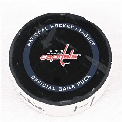T.J. Oshie - Washington Capitals - Goal Puck - May 7, 2022 vs. Florida Panthers (Capitals Logo) - 2022 Stanley Cup Playoffs - Round 1, Game 3