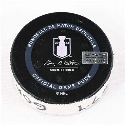 T.J. Oshie - Washington Capitals - Goal Puck - May 13, 2022 vs. Florida Panthers (Capitals Logo) - 2022 Stanley Cup Playoffs - Round 1, Game 6