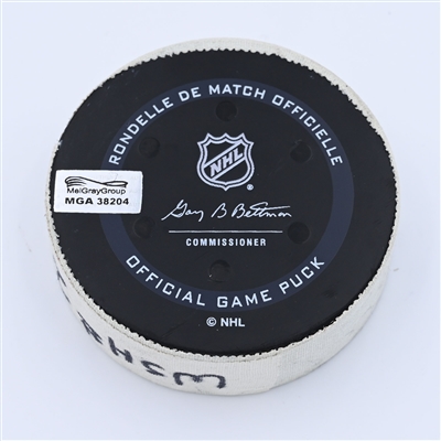 T.J. Oshie - Washington Capitals - Goal Puck - April 12, 2022 vs. Philadelphia Flyers (Capitals Logo)  - 2021-22 NHL Season