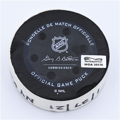 Artemi Panarin - New York Rangers - Goal Puck - January 27, 2022 vs. Columbus Blue Jackets (Blue Jackets Logo) - 2021-22 NHL Season