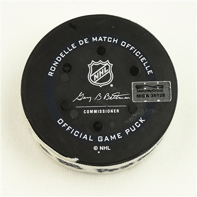 David Pastrnak - Boston Bruins - Goal Puck - January 4, 2022 vs. New Jersey Devils (Bruins Logo) 
