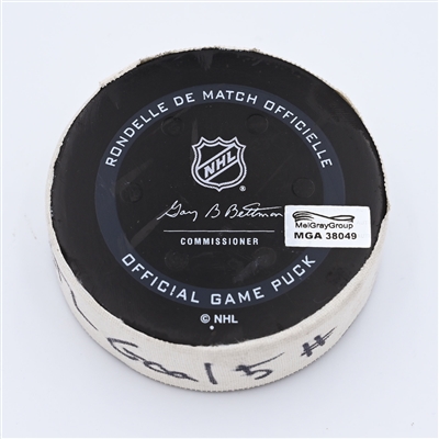 David Perron - St. Louis Blues - Goal Puck - March 22, 2022 vs. Washington Capitals (Capitals Logo)  - 2021-22 NHL Season