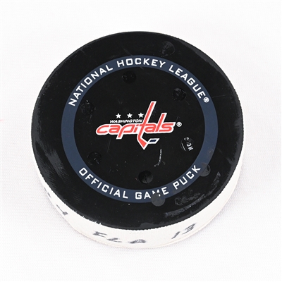 Sam Reinhart - Florida Panthers - Goal Puck - May 9, 2022 vs. Washington Capitals (Capitals Logo) - 2022 Stanley Cup Playoffs - Round 1, Game 4