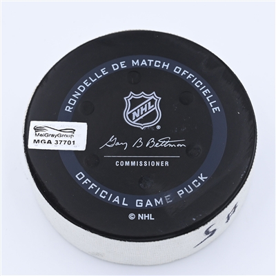 Calle Rosen - St. Louis Blues - Goal Puck - April 17, 2022 vs. Nashville Predators (Predators Logo) - 2021-22 NHL Season