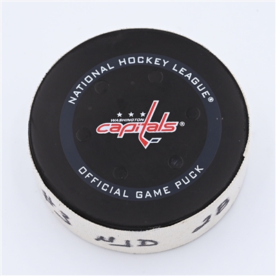 Damon Severson - New Jersey Devils - Goal Puck - March 26, 2022 vs. Washington Capitals (Capitals Logo)  - 2021-22 NHL Season