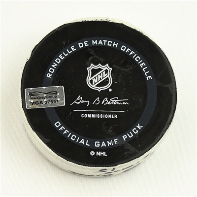 Riley Sheahan - Seattle Kraken - Goal Puck - February 22, 2022 vs. New York Islanders (Kraken Inaugural Season Logo) 