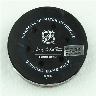 Cole Sillinger - Columbus Blue Jackets - Goal Puck - November 6, 2021 vs. Colorado Avalanche (Blue Jackets Logo)