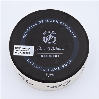 Brady Skjei - Carolina Hurricanes - Goal Puck - March 28, 2022 vs. Washington Capitals (Capitals Logo)  - 2021-22 NHL Season