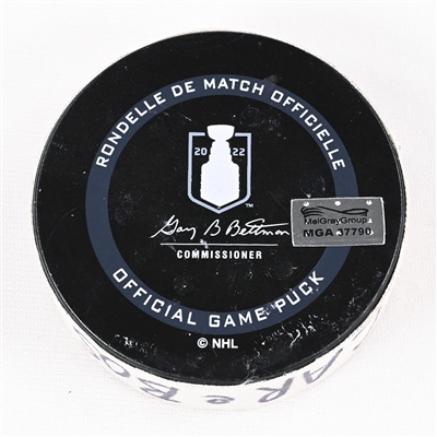 Jordan Staal - Carolina Hurricanes - Goal Puck - May 8, 2022 vs. Boston Bruins (Bruins Logo) - 2022 Stanley Cup Playoffs - Round 1, Game 4
