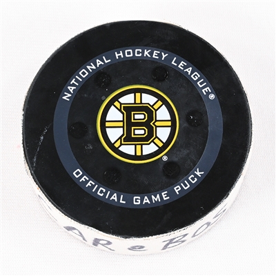 Jordan Staal - Carolina Hurricanes - Goal Puck - May 8, 2022 vs. Boston Bruins (Bruins Logo) - 2022 Stanley Cup Playoffs - Round 1, Game 4