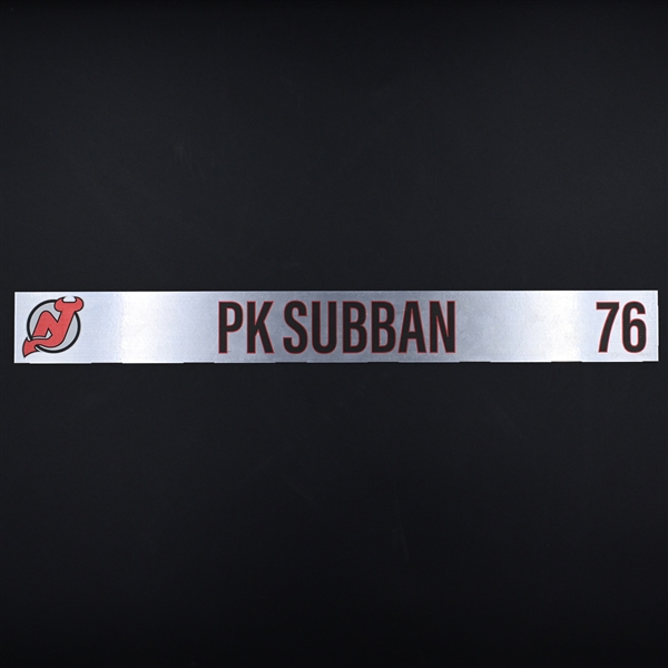 P.K. Subban - New Jersey Devils - Locker Room Nameplate - 2020-21 NHL Season