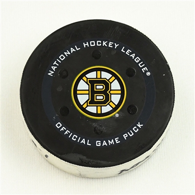 Andrei Svechnikov - Carolina Hurricanes - Goal Puck - January 18, 2022 vs. Boston Bruins (Bruins Logo) 