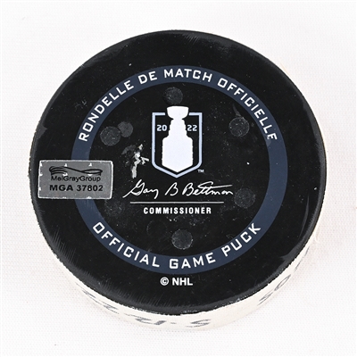 Andre Svechnikov - Carolina Hurricanes - Goal Puck - May 12, 2022 vs. Boston Bruins (Bruins Logo) - 2022 Stanley Cup Playoffs - Round 1, Game 6