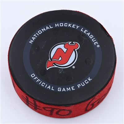 Tomas Tatar - New Jersey Devils - Goal Puck - April 7, 2022 vs Montreal Canadiens (New Jersey Devils logo) - 2021-22 NHL Season