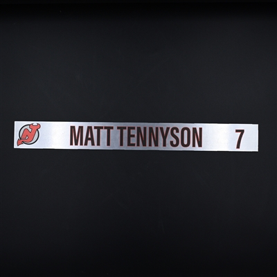 Matt Tennyson - New Jersey Devils - Locker Room Nameplate - 2020-21 NHL Season