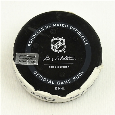 Tyler Toffoli - Calgary Flames - Goal Puck - April 9, 2022 vs. Seattle Kraken (Kraken Inaugural Season Logo) 